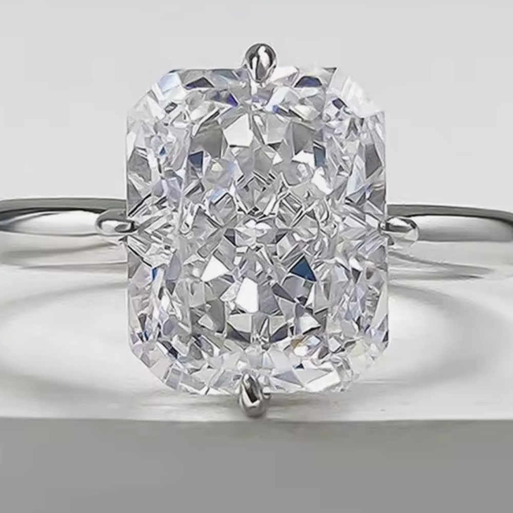 3ct Radiant Cut Ring - Picture 3 of 11